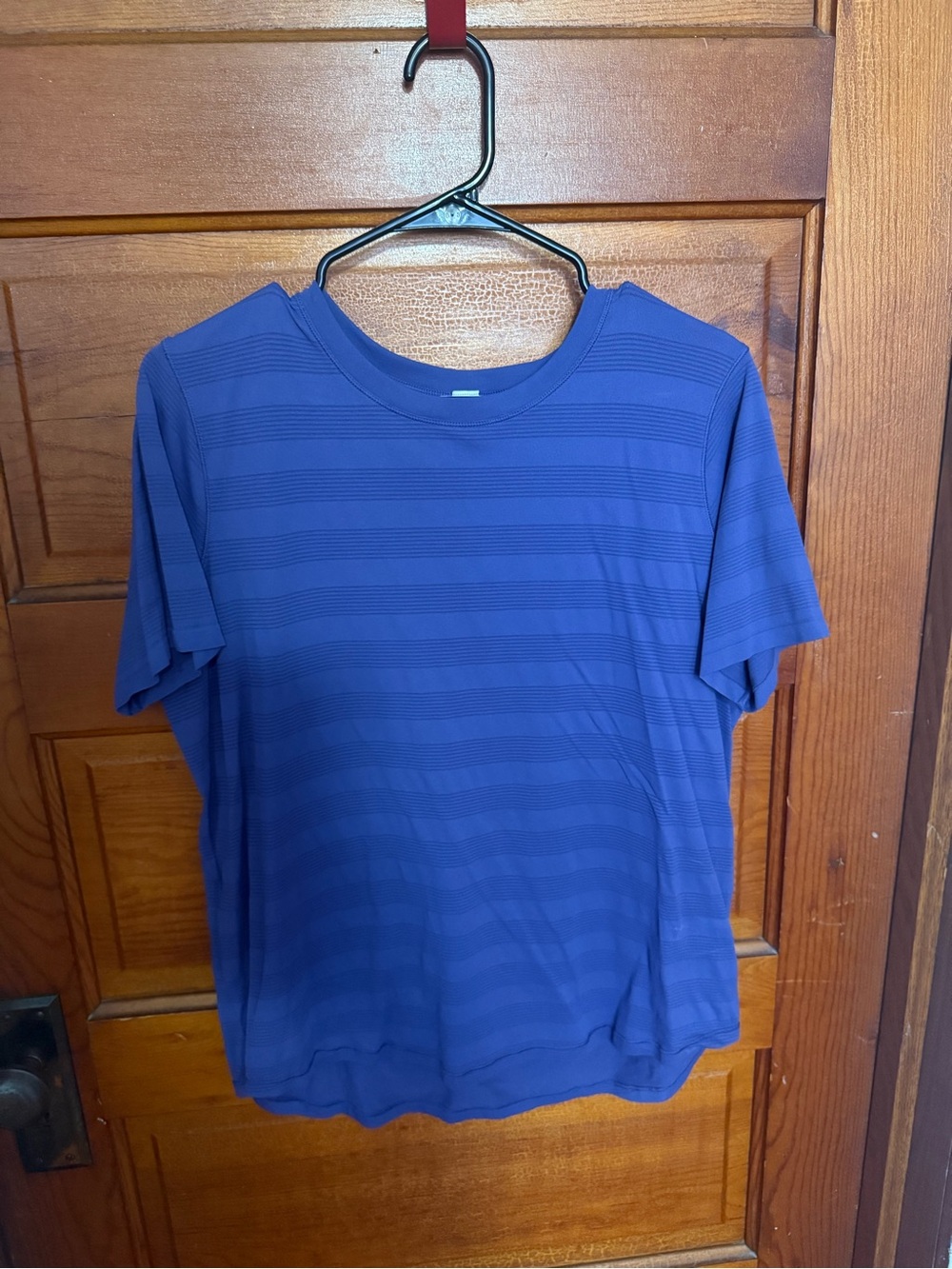 DSG Women’s Short Sleeve Athletic Crew Tee in Purple Stripe